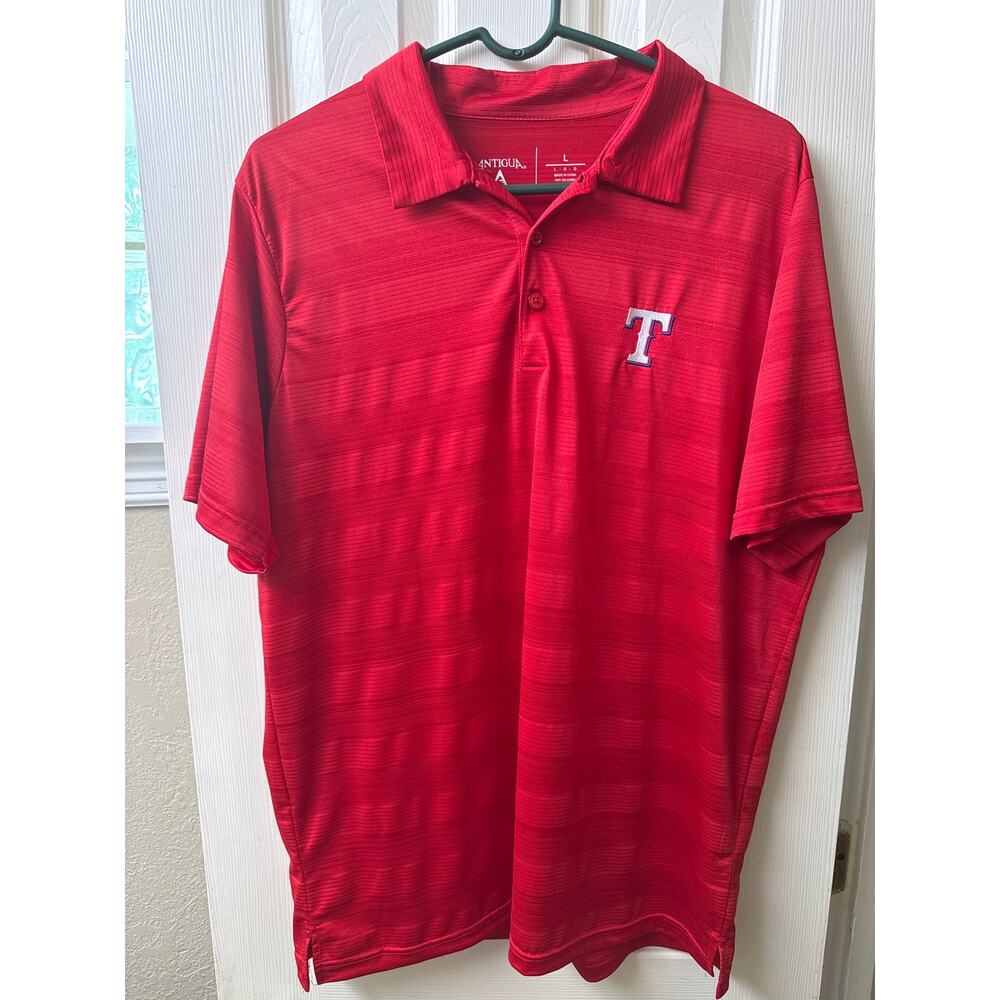 Texas Rangers baseball men’s polo red